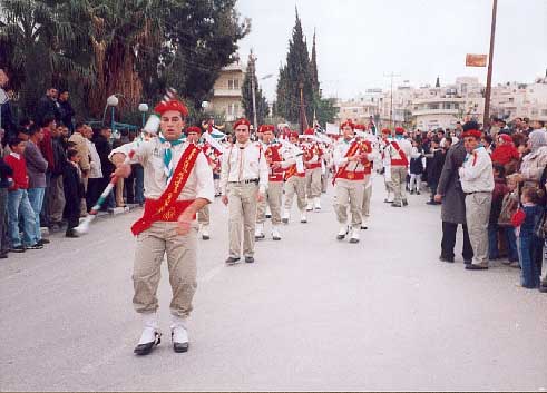 Protest march in Bethlehem. Christmas 2003