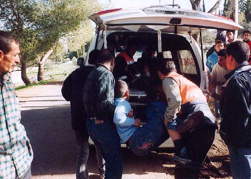 The ambulance had it's work cut out keeping up with the injuries during the day.