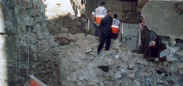 The army finally left and people could now evaluate how much damage had been done. This the Sharkh family house had been totally destroyed.